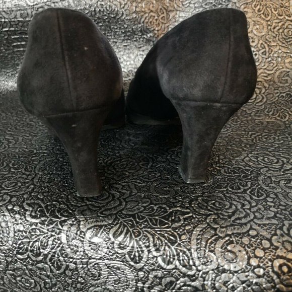 Vintage Authentic PANCALDI Platform Pumps. Black Suede from Late 80s Italy - Picture 10 of 12